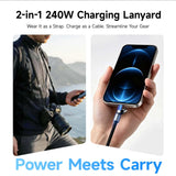 Photoolex 2-in-1 240W USB-C Charging Lanyard