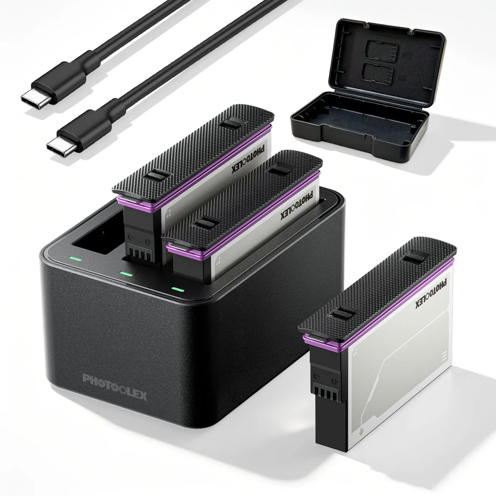 Photoolex Insta360 X5 Battery Charging Case Kit - Photoolex