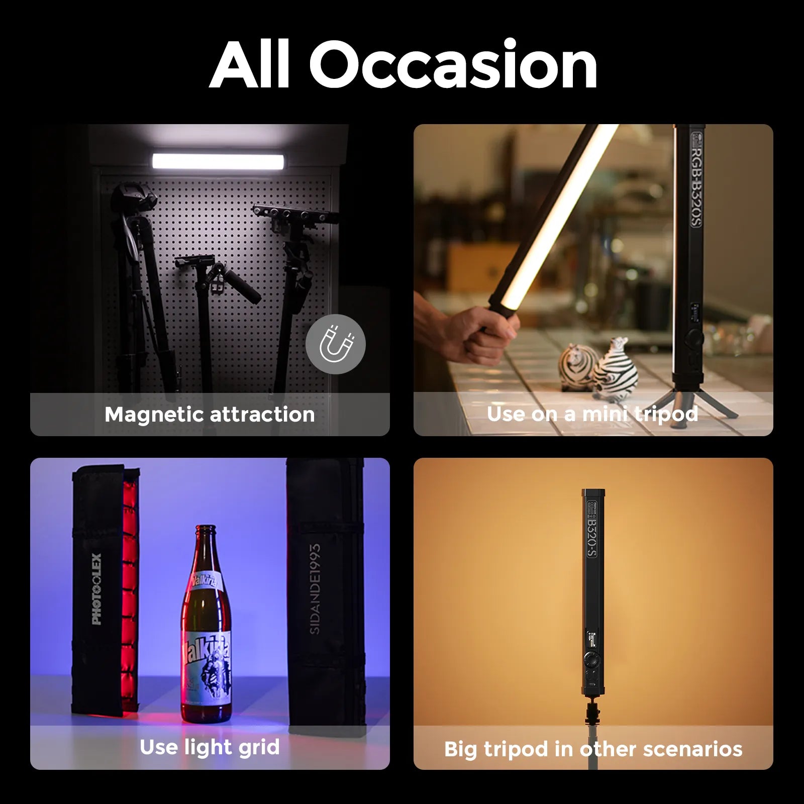 PHOTOOLEX B320S RGB Magnetic Tube Light - Photoolex