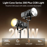 PHOTOOLEX CONE 200W PLUS COB Video Light - Photoolex