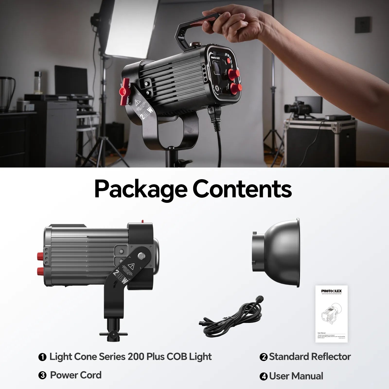 PHOTOOLEX CONE 200W PLUS COB Video Light - Photoolex