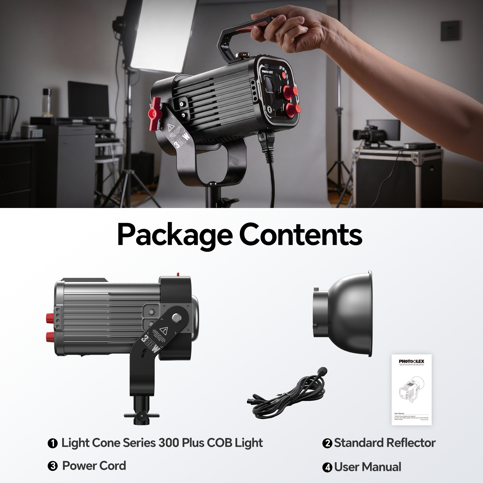 PHOTOOLEX CONE 300W PLUS COB Video Light - Photoolex