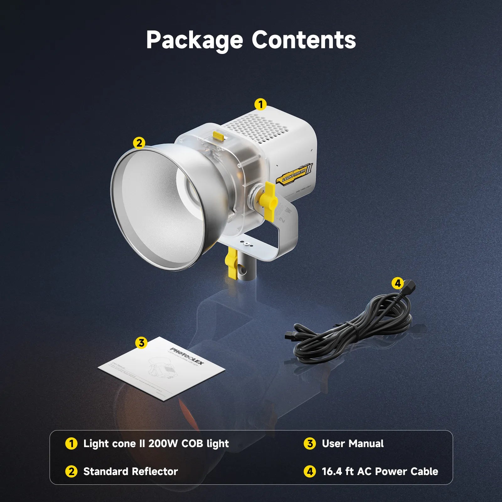 PHOTOOLEX LIGHT CONE II 200W COB Video Light - Photoolex
