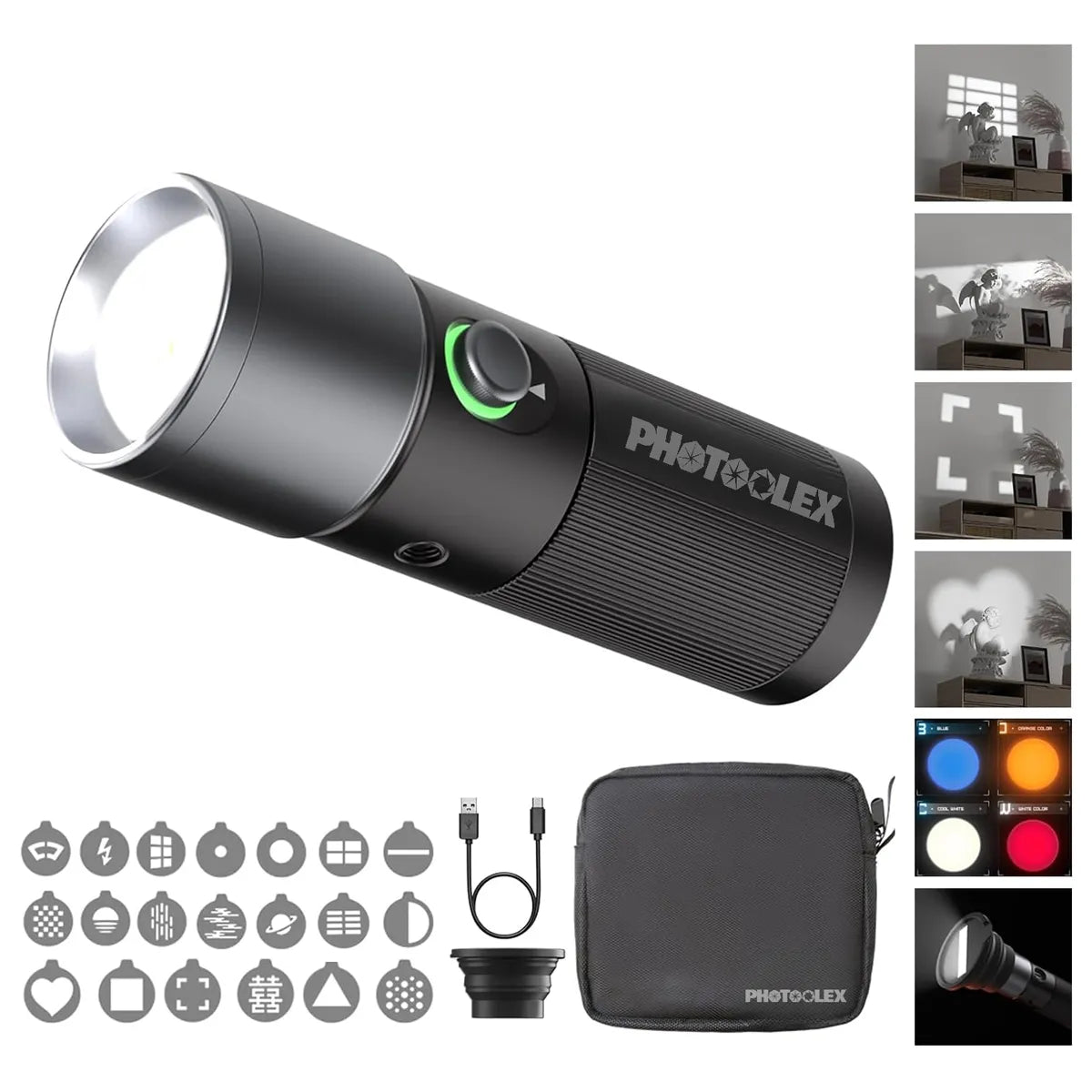 PHOTOOLEX 10W Photography Spotlight Four Colors - Photoolex
