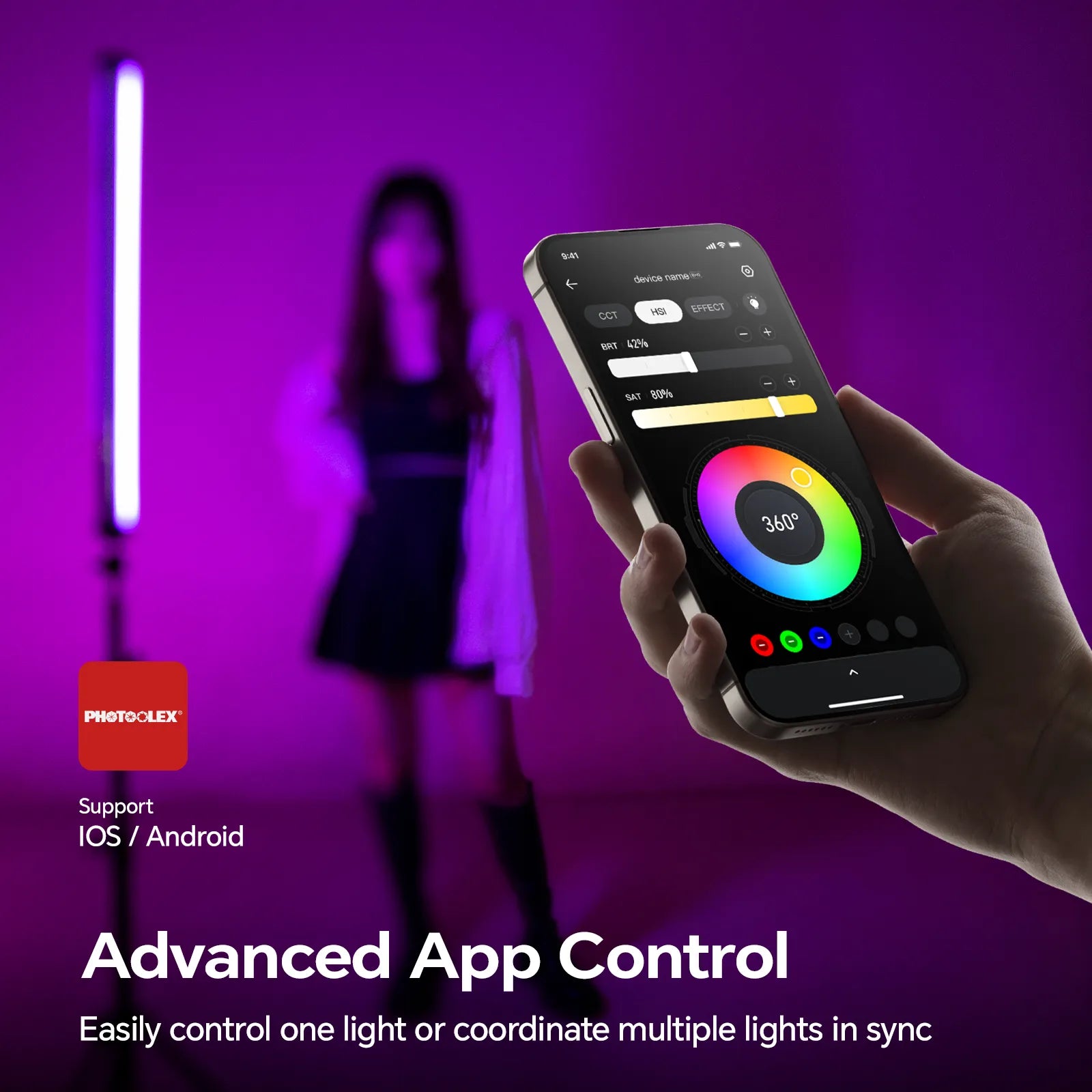 PHOTOOLEX B600 RGB Tube Light - Photoolex