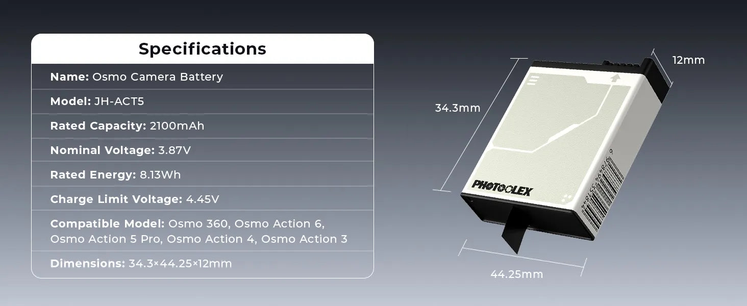 photoolex DJI Osmo battery pc 6