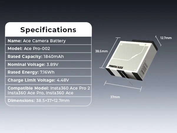 photoolex Insta360 Ace battery mo 7
