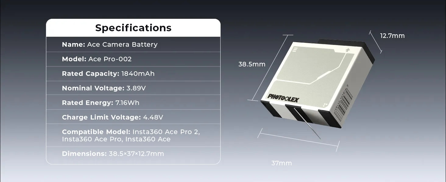 photoolex Insta360 Ace battery pc 7