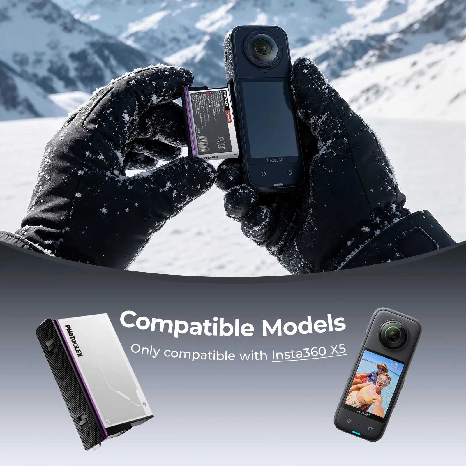 Photoolex Insta360 X5 Battery - Photoolex