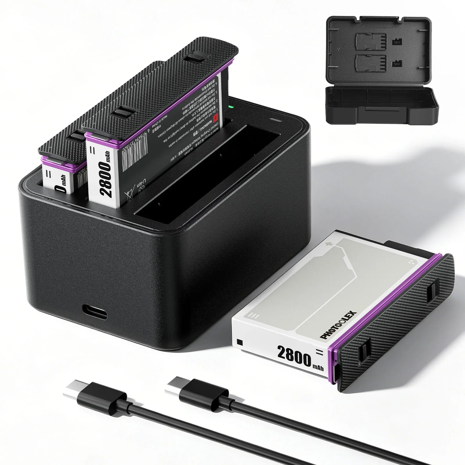 Photoolex Insta360 X5 Battery Charging Case Kit - Photoolex