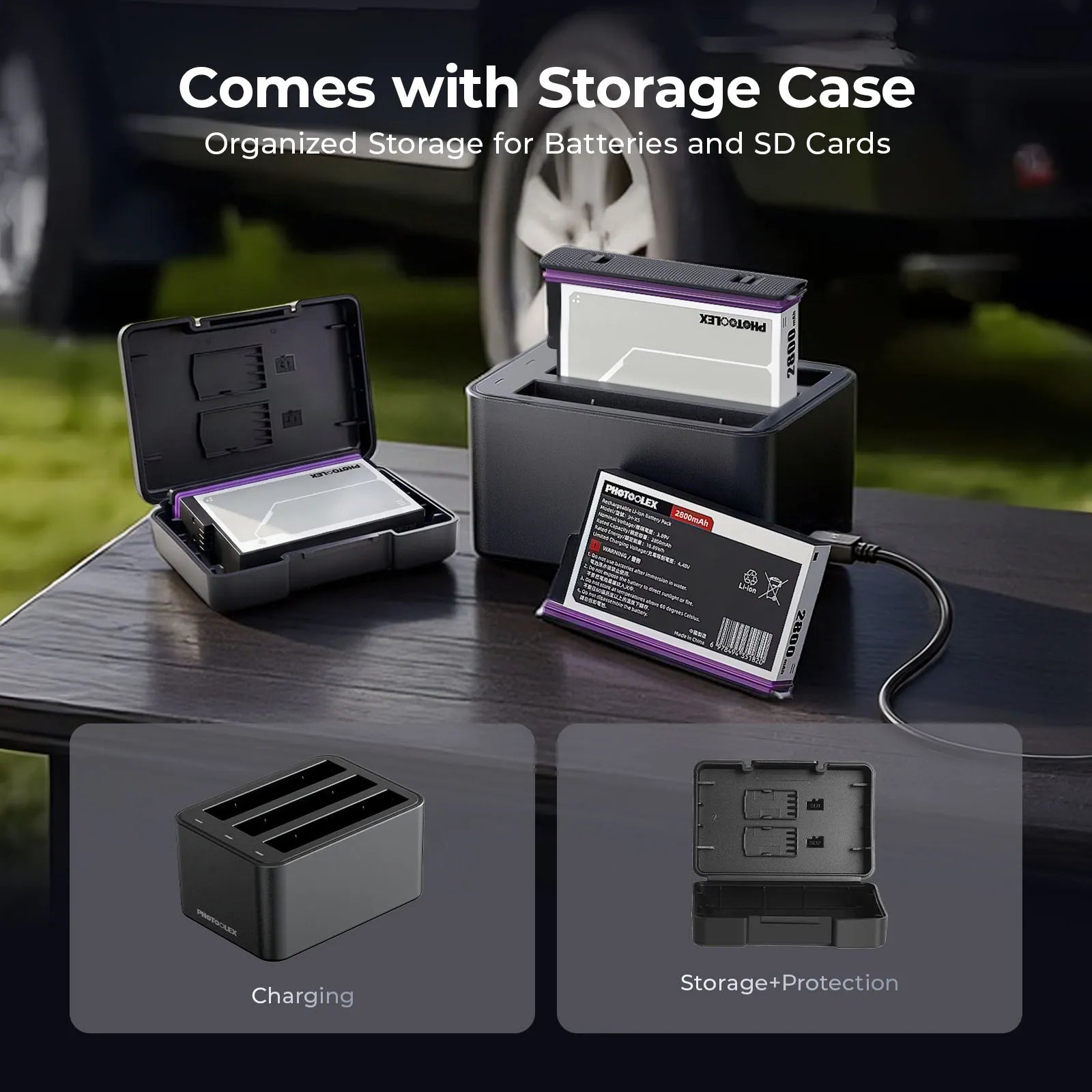 Photoolex Insta360 X5 Battery Charging Case Kit - Photoolex
