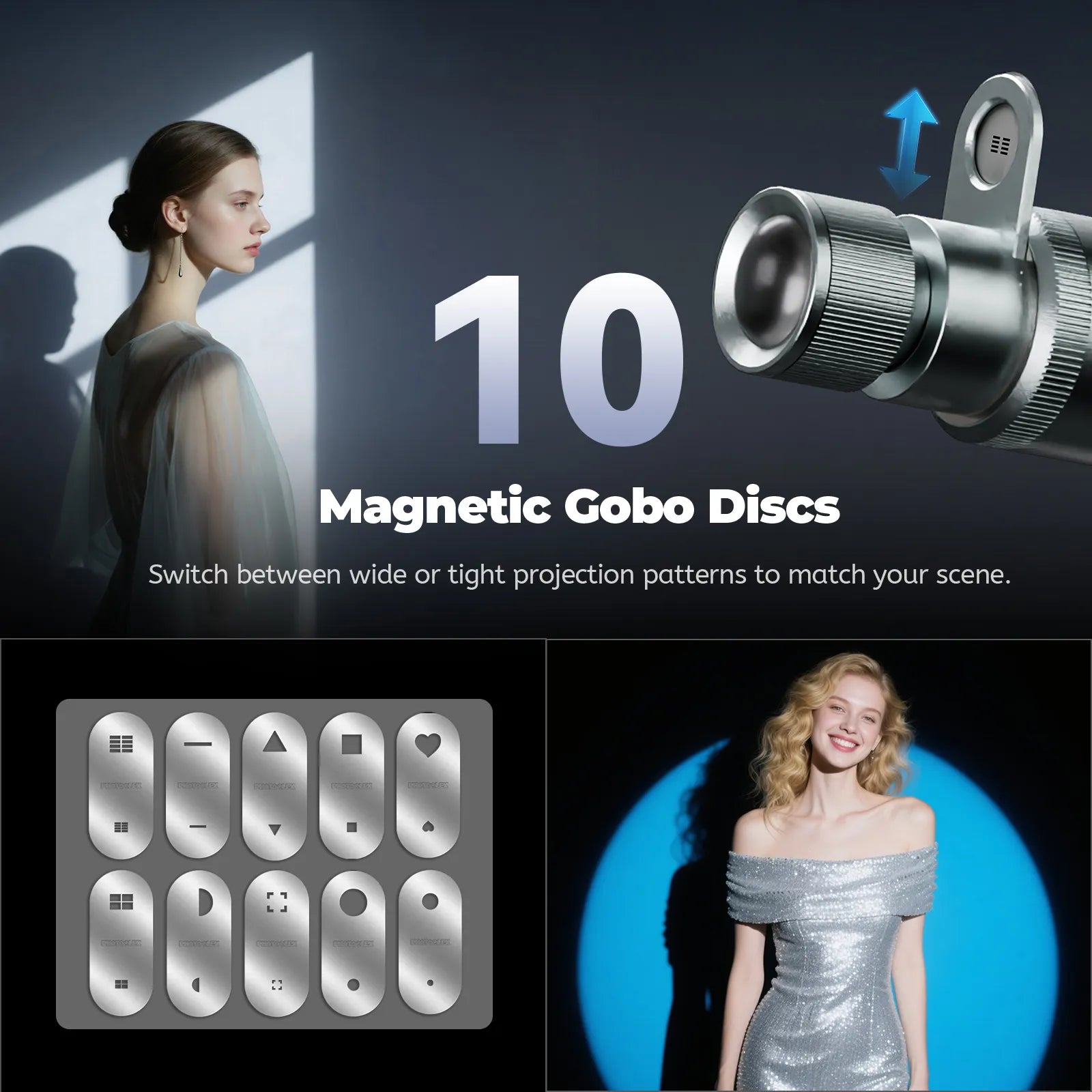 PHOTOOLEX PRO 12W Portable Photography Spotlight Set - Photoolex
