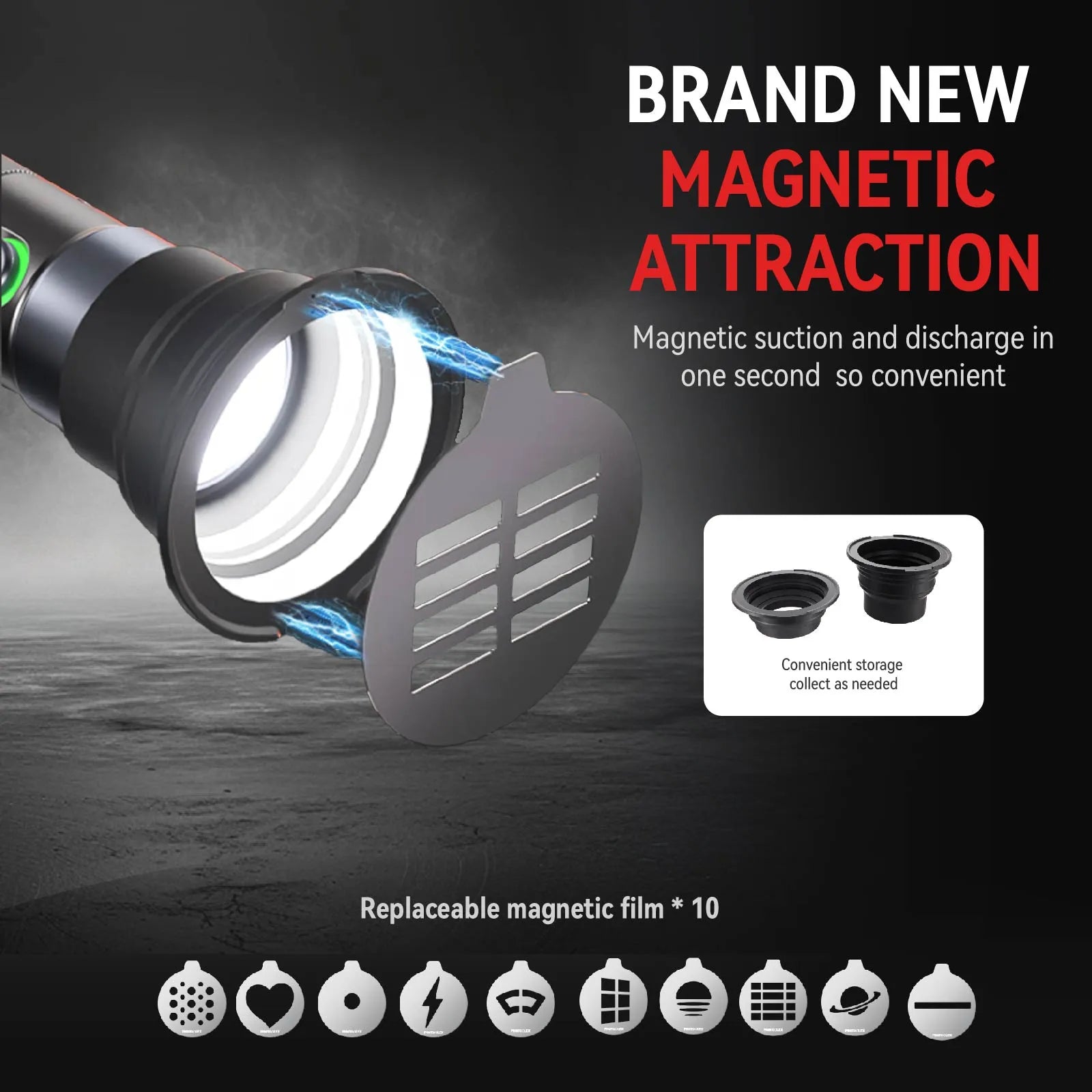 PHOTOOLEX Magnetic Gobos Four Colors Photography Spotlight 10W - Photoolex